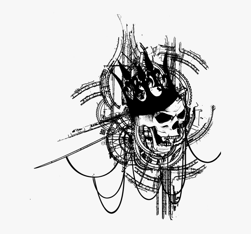 Skull, Black, Horror Movie, Halloween, Creepy, The - Illustration, HD Png Download, Free Download