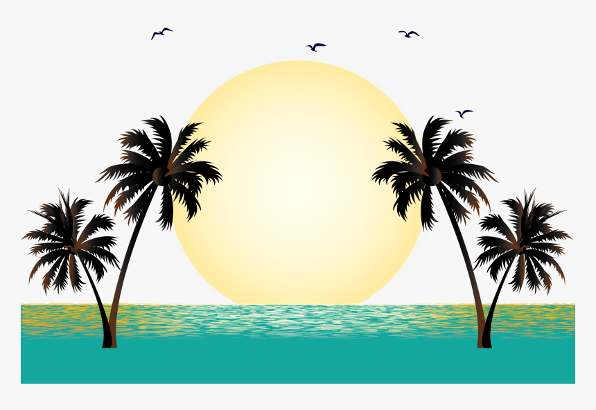 Vector Vacation Illustration Graphics Free Png Hq Clipart - Coconut Tree Vector Png, Transparent Png, Free Download