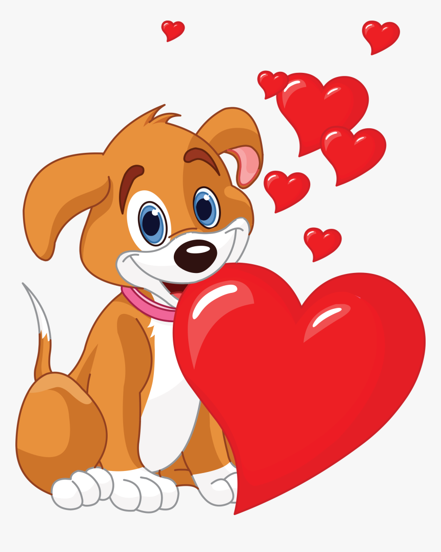 Dog With Hearts Clipart, HD Png Download, Free Download