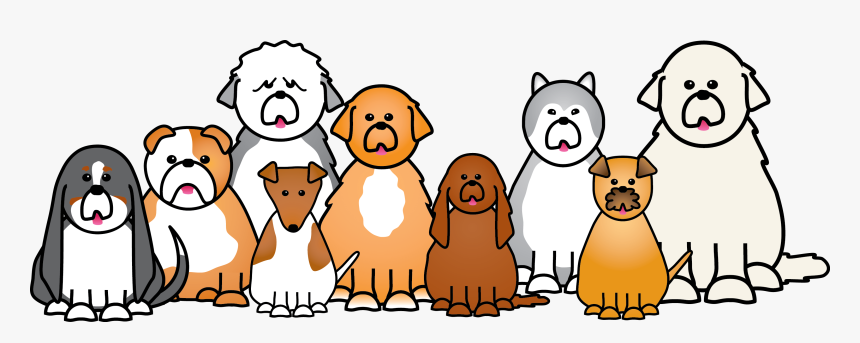 Dog Pet Clip Art - Group Of Dogs Cartoon, HD Png Download, Free Download