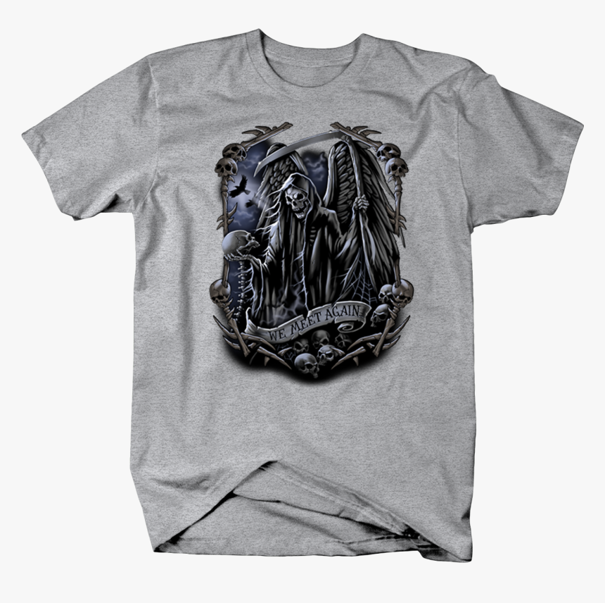 Skeleton In Robe Holding Blade Skull Heads Shirt We - T-shirt, HD Png Download, Free Download