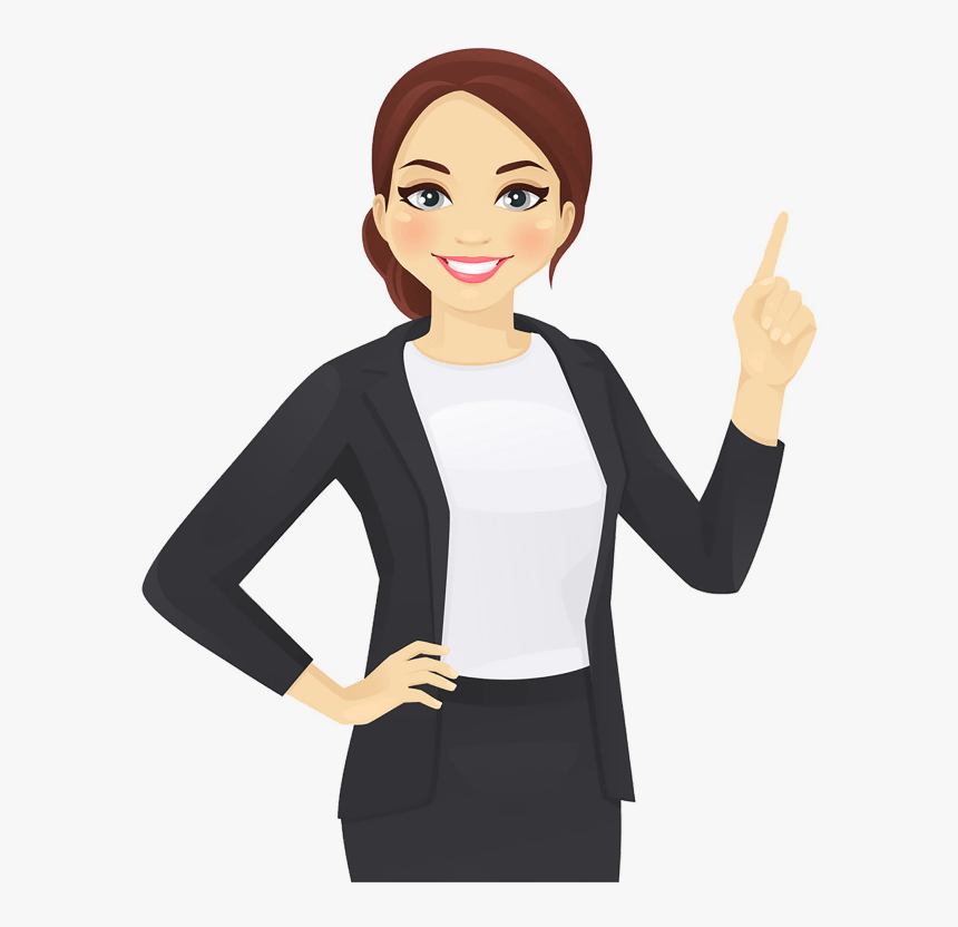 Cartoon Lady Pointing Png, Transparent Png, Free Download