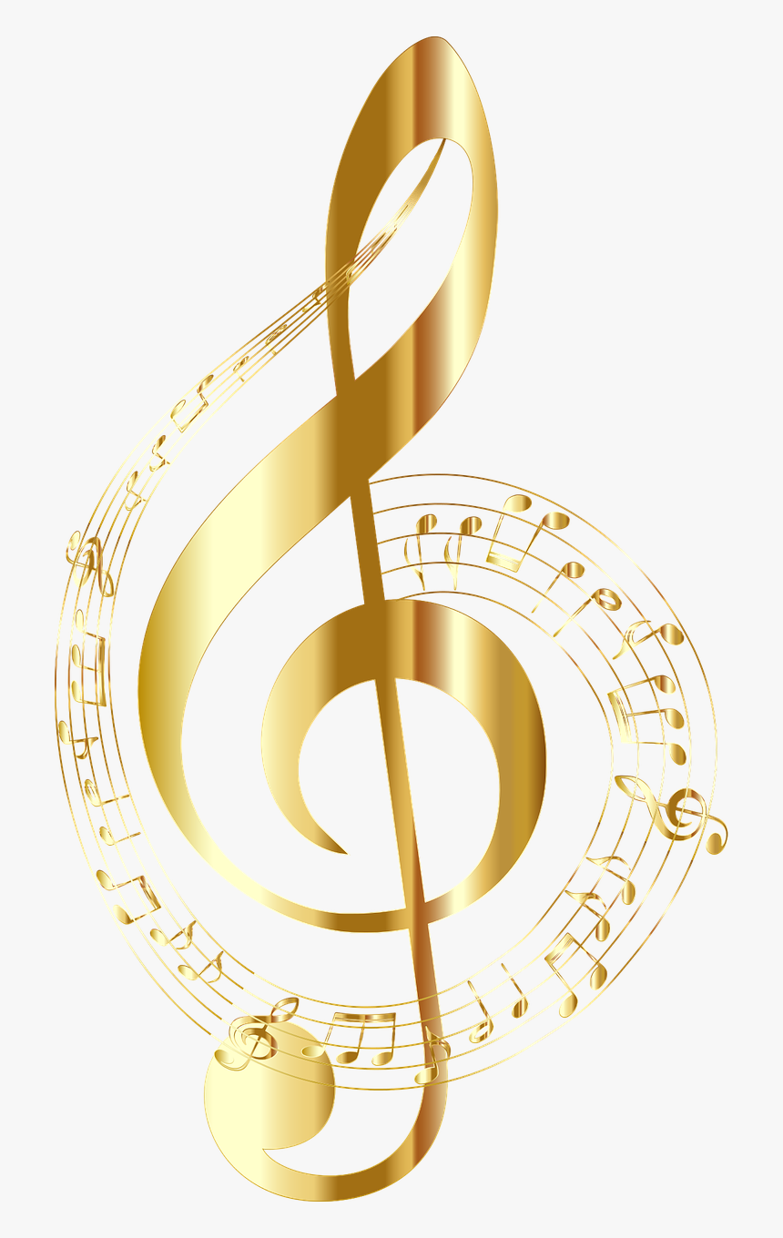 Transparent Treble Clef Clipart - Gold Music Notes Png, Png Download, Free Download