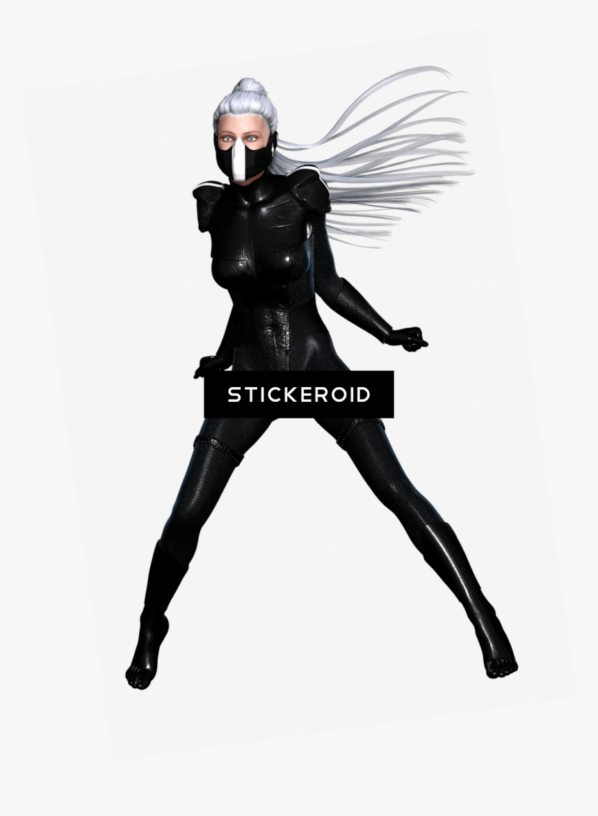 Woman Ninja Black Leather Suit Png Download Fairy - Ninja Fairy, Transparent Png, Free Download