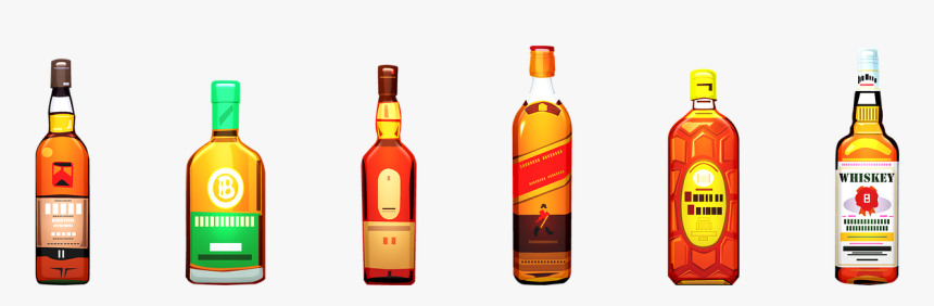 Alcohol, Bottles, Whiskey, Wine, Scotch - Transparent Alcohol Bottles, HD Png Download, Free Download