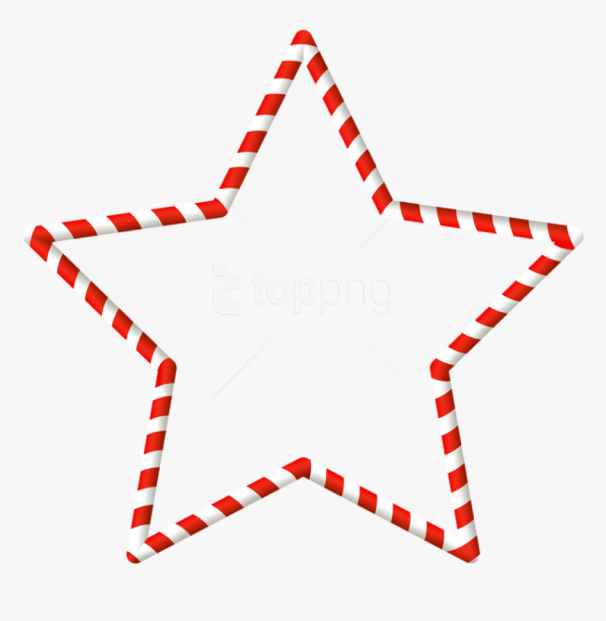 Christmas Candy Cane Star Border Png - Candy Cane Border Tag, Transparent Png, Free Download