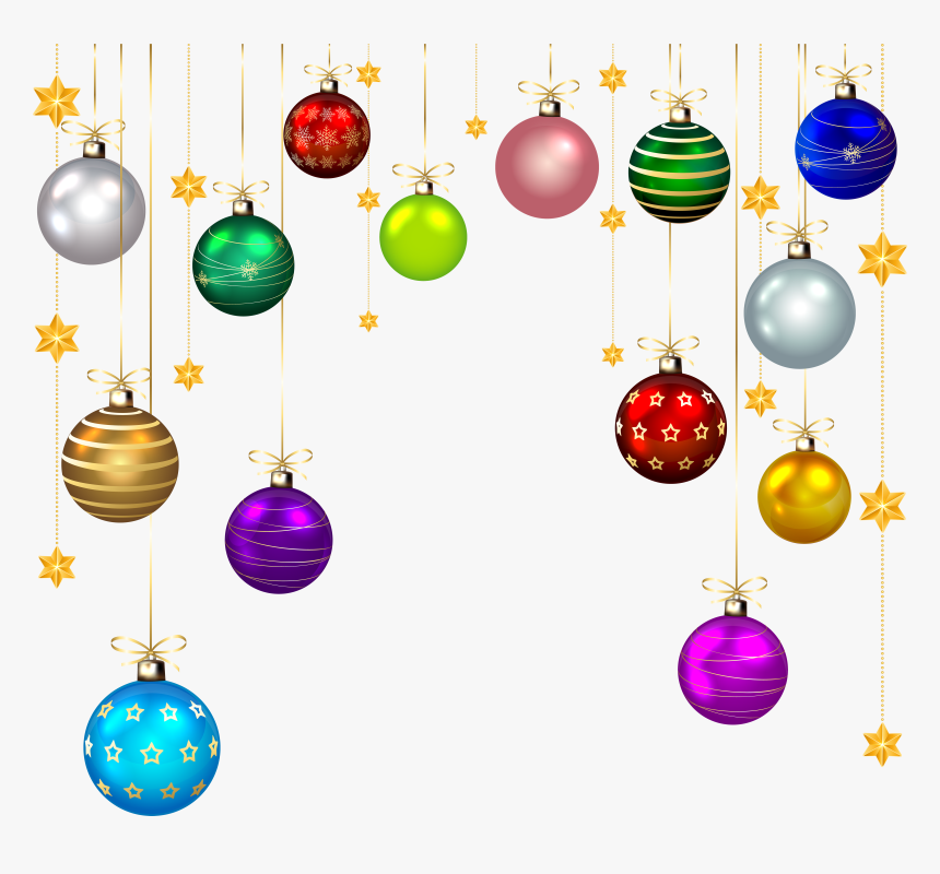 Balls Christmas Ornaments Clip Art Transparent , Png - Hanging Christmas Ornaments Clip Art, Png Download, Free Download