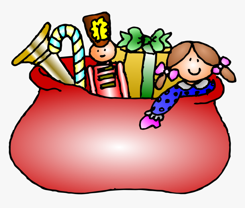 Free To Use Public Domain Christmas Clip Art - Santa Claus Bag Drawing, HD Png Download, Free Download