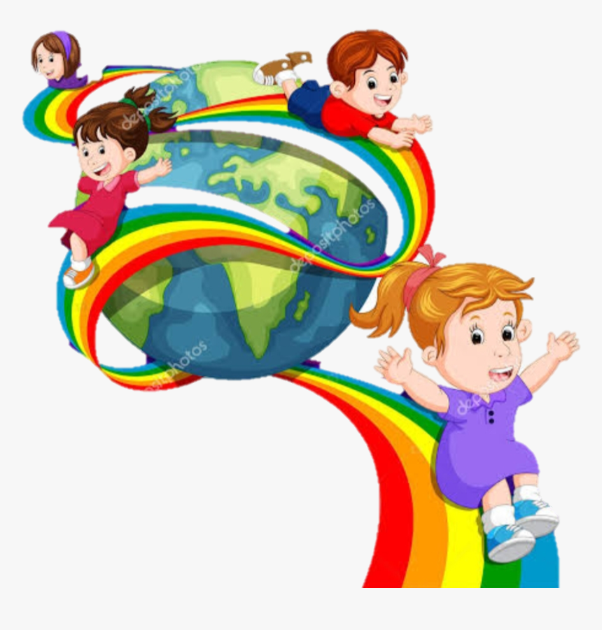 Kids Sliding Down Rainbow, HD Png Download, Free Download