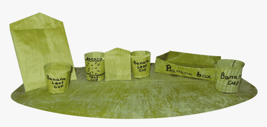 Cups, Bags And Bowls Made From Banana Leaf - Banana Leaves Cups, HD Png Download, Free Download