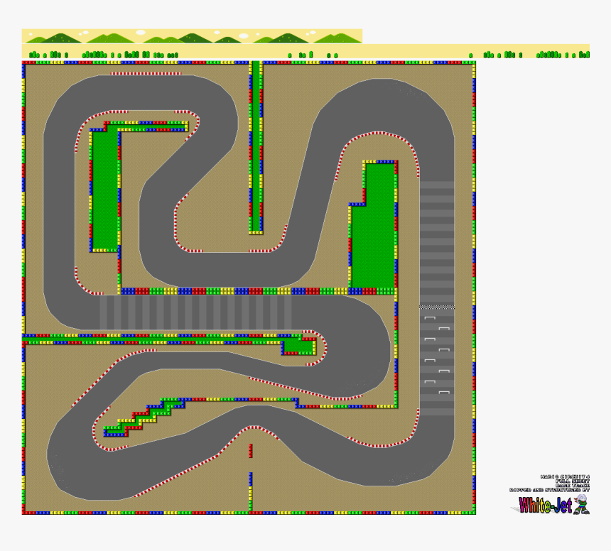 Click For Full Sized Image Mario Circuit - Super Mario Kart Mario Circuit 4, HD Png Download, Free Download