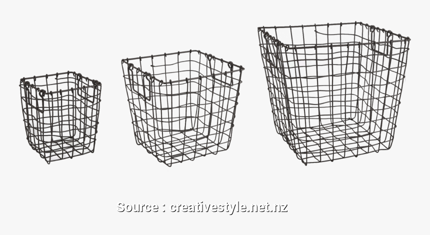 Wire Mesh Baskets Nz Wire Baskets - Storage Basket, HD Png Download, Free Download