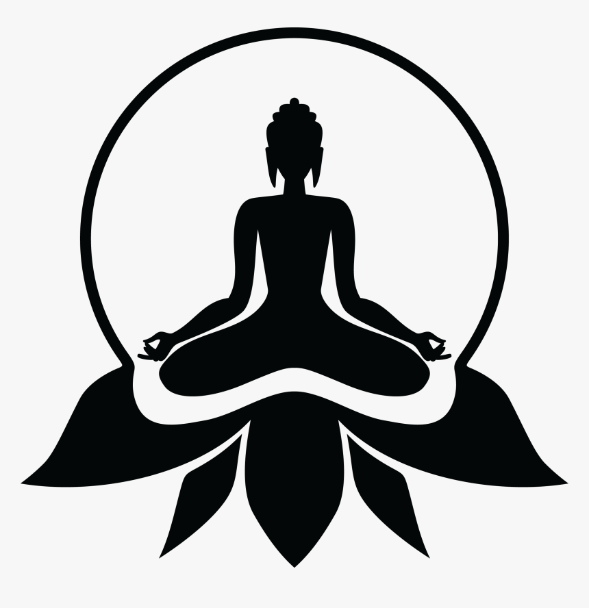 Yoga Symbol Buddhism Lotus Position - Buddha Black And White Drawing, HD Png Download, Free Download