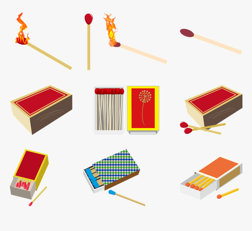 Matchsticks, Matches, Matchbox, Fire, Flame, Burn, - Carmine, HD Png Download, Free Download