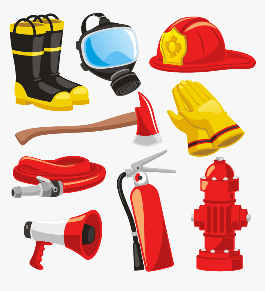 Hats Clipart Fire Fighter - Firefighter Equipment Clipart, HD Png Download, Free Download