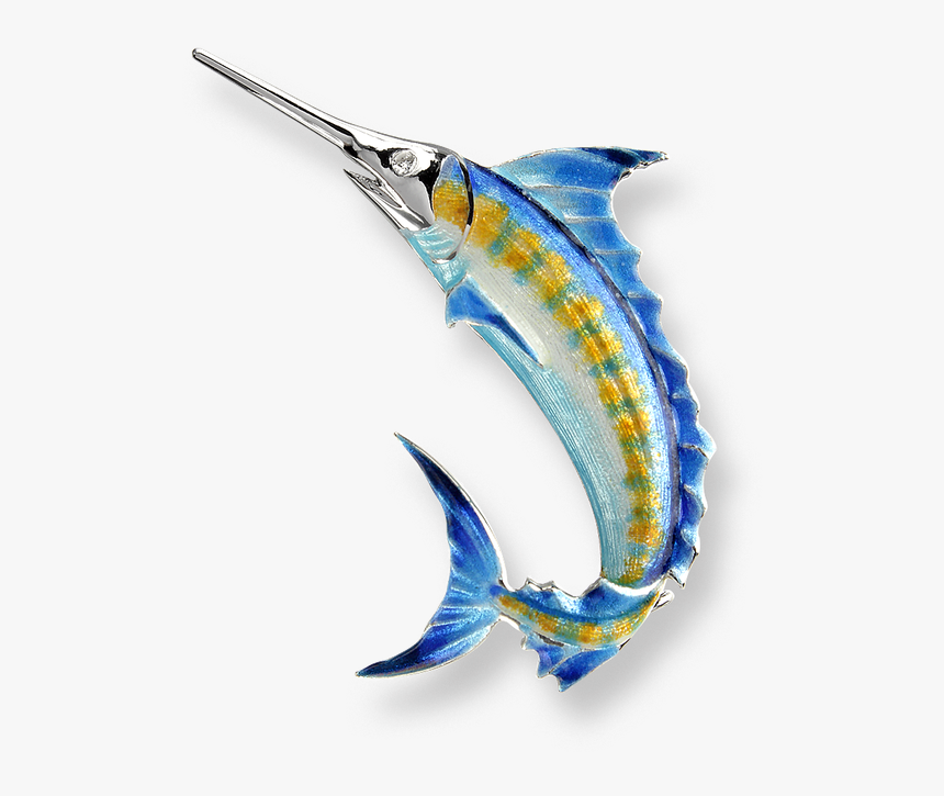 Nicole Barr Designs Sterling Silver Blue Marlin Brooch-blue - Atlantic Blue Marlin, HD Png Download, Free Download