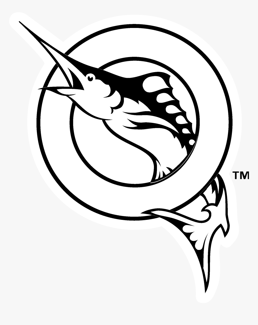 Line Art,fish,marlin,coloring And White,symbol,logo - 1997 Florida Marlins Logo, HD Png Download, Free Download