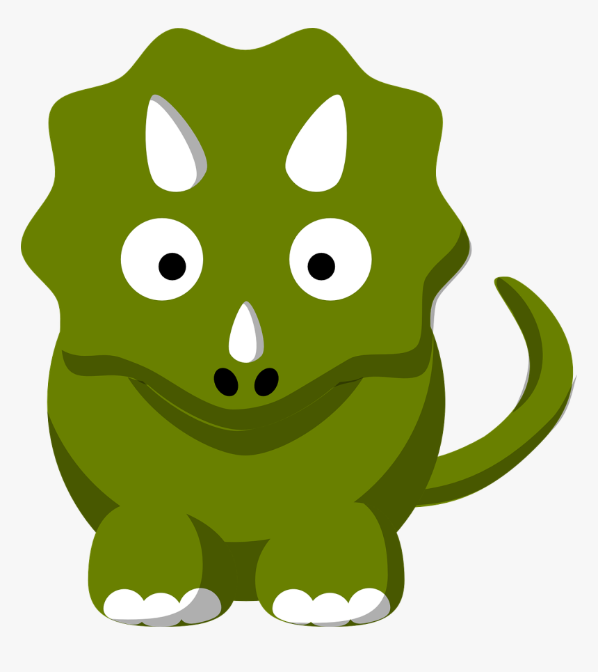 Dino Dinosaur Triceratops Green Cartoon Portrait Dino Png Transparent Png Kindpng