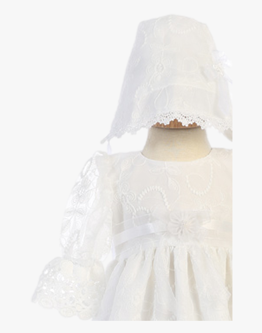 Embroidered Tulle & Lace Christening Gown Baby Girls - Gown, HD Png Download, Free Download