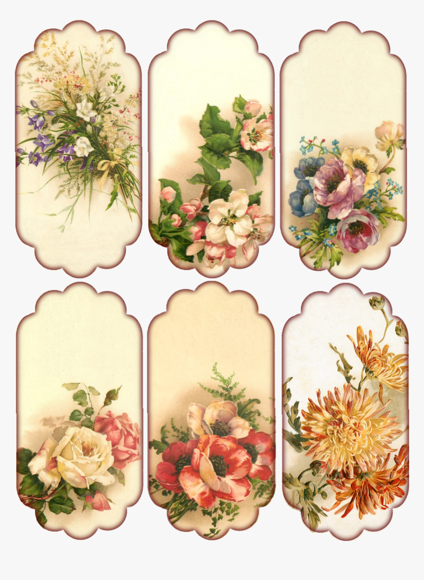 Free Vintage Christmas Tag - Tags Florales, HD Png Download, Free Download