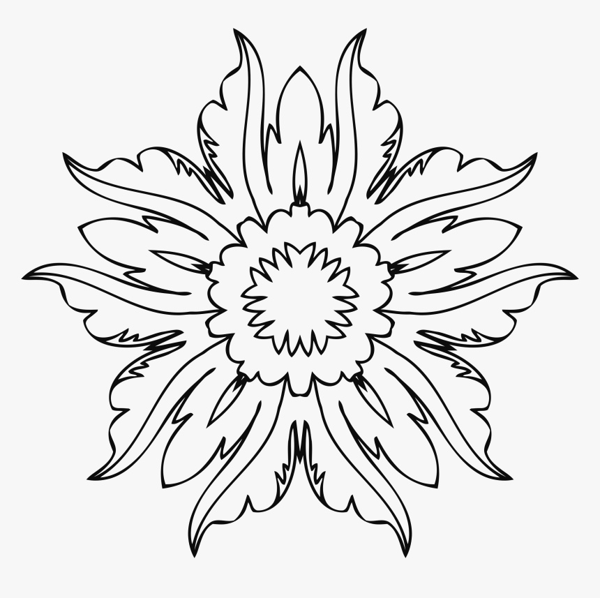 Black Eyed Susan Clip Art Black And White - Line Art Flower Designs, HD Png Download, Free Download