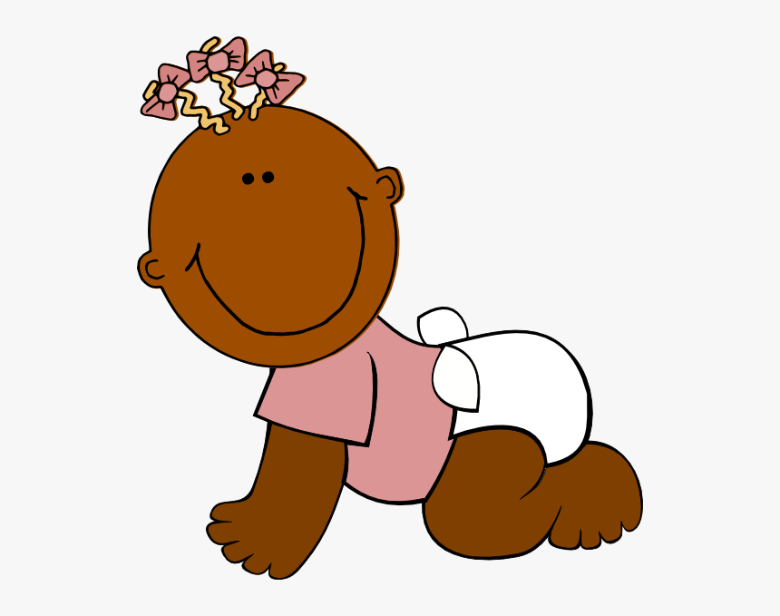 Brown Baby Svg Clip Arts - Baby Girl Clip Art, HD Png Download, Free Download