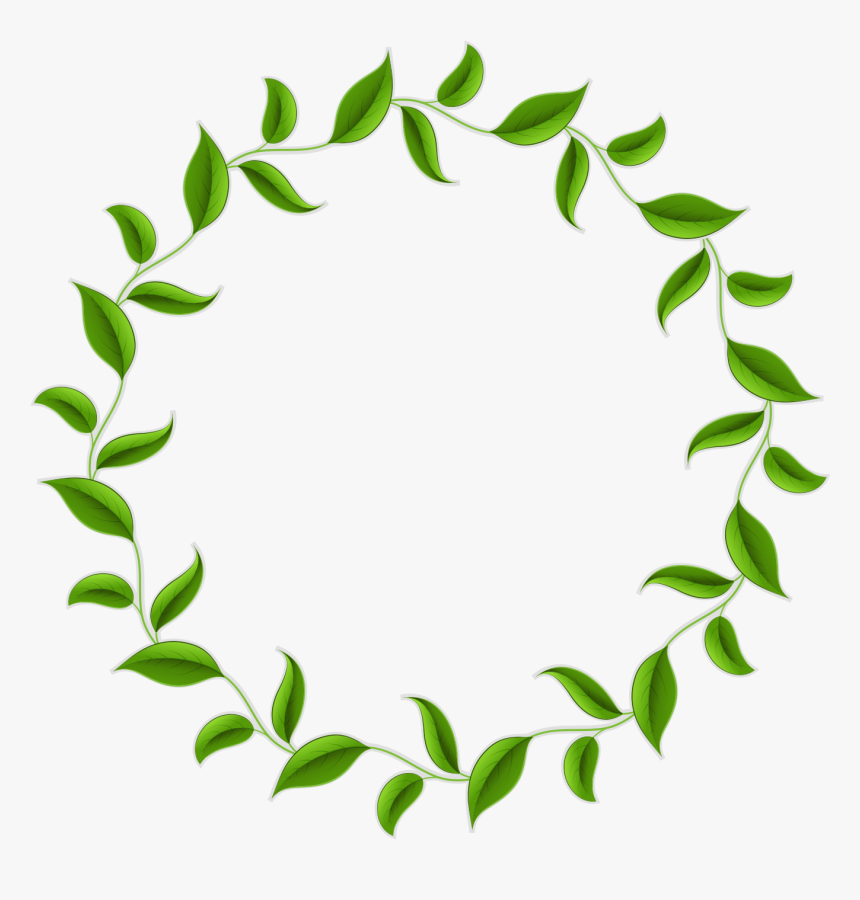 Wreath Border Png Jpg Library Library - Leaf Circle Border Png, Transparent Png, Free Download