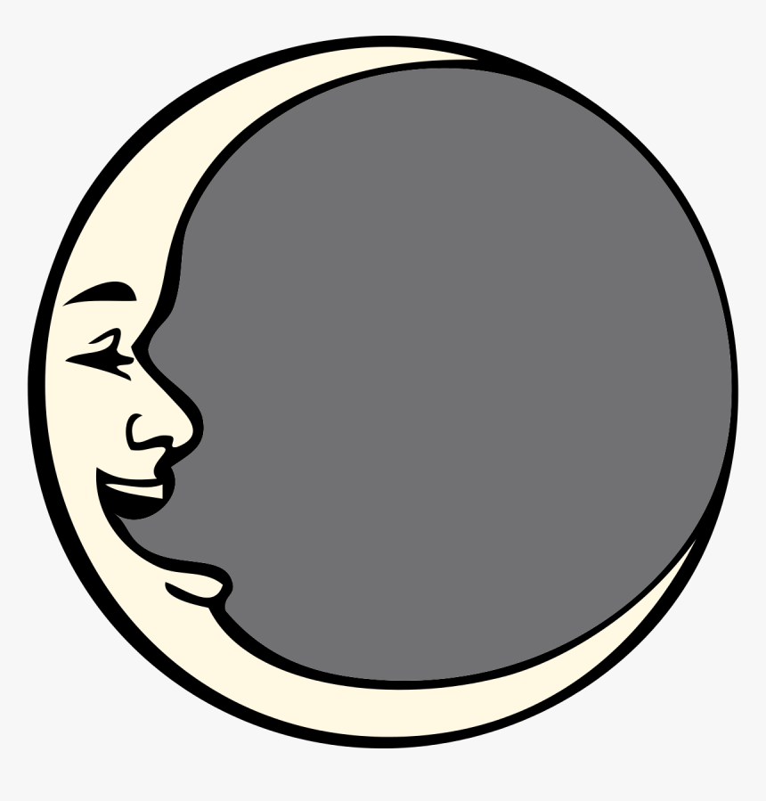 Moon Black And White Sun Moon Black And White Clipart - Man In The Moon Eclipse, HD Png Download, Free Download