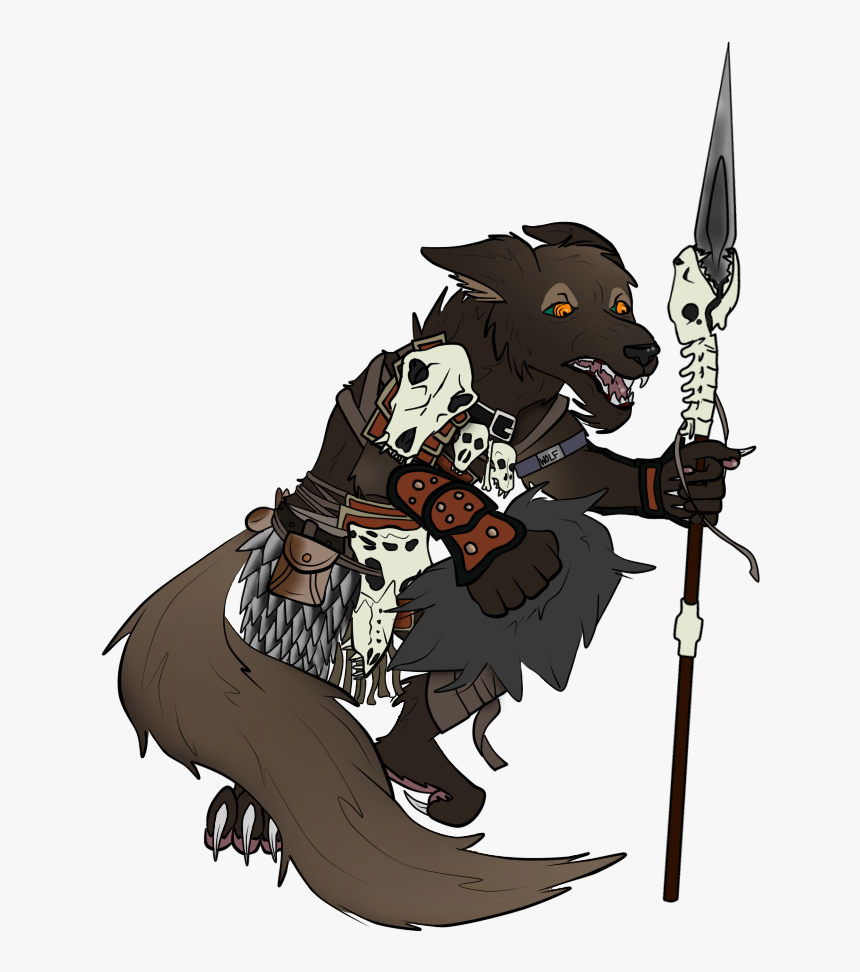 Dnd Werewolf Monk - Dnd Spear And Shield, HD Png Download, Free Download