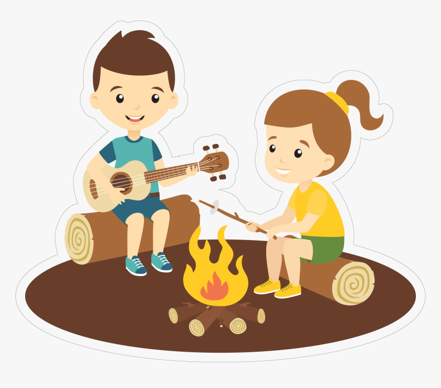 Camping Scene Print & Cut File - Camping Kids Cartoon Transparent, HD Png Download, Free Download