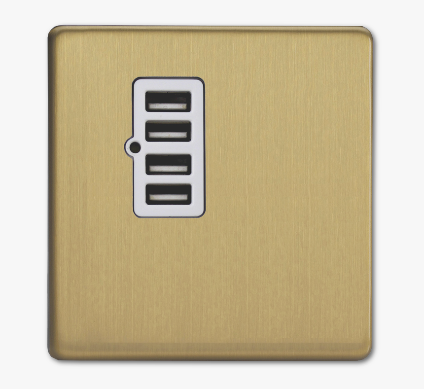 Brushed Brass Screwless Usb Charging Port - Sign, HD Png Download, Free Download