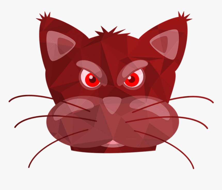 Free Png Download Cats,red Cat,pink Cat,cat Miror Poly,poly - Black Objects Cartoon, Transparent Png, Free Download