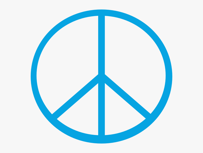 Blue Peace Sign Png, Transparent Png, Free Download