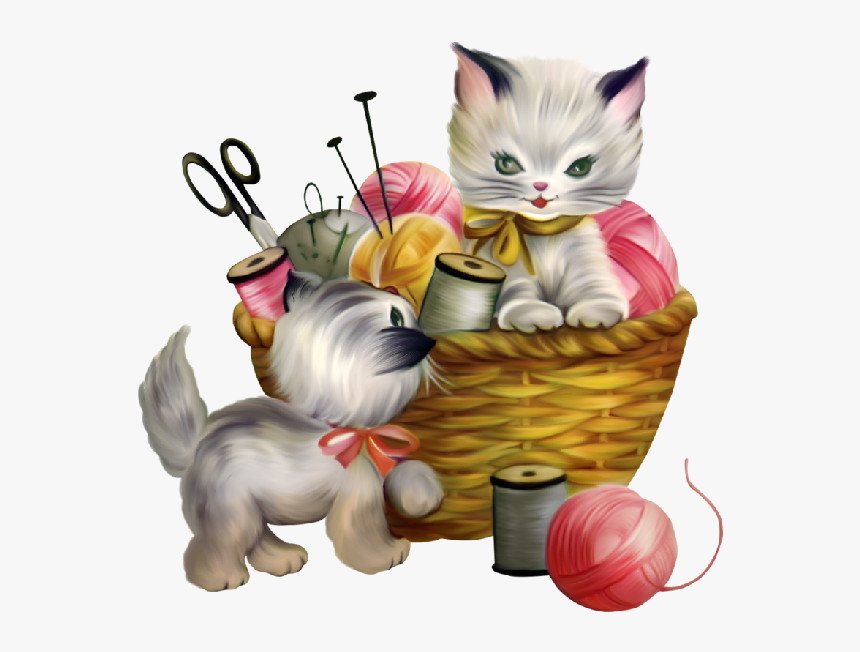 Cute Cartoon Clip Art Images All Cat - Cat Knitting Clip Art, HD Png Download, Free Download