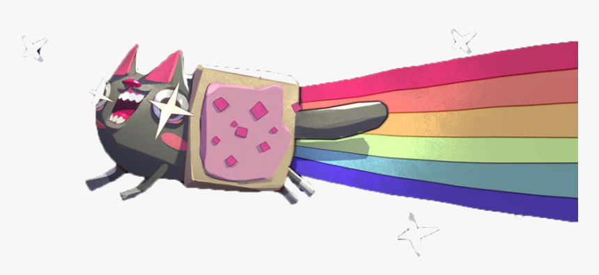 Cute Nyan Cat Png Clipart - Rainbow Cat Png, Transparent Png, Free Download