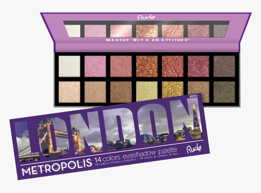 Paleta De Sombras Metropolis London, , Hi-res - Rude Metropolis Eyeshadow Palette, HD Png Download, Free Download