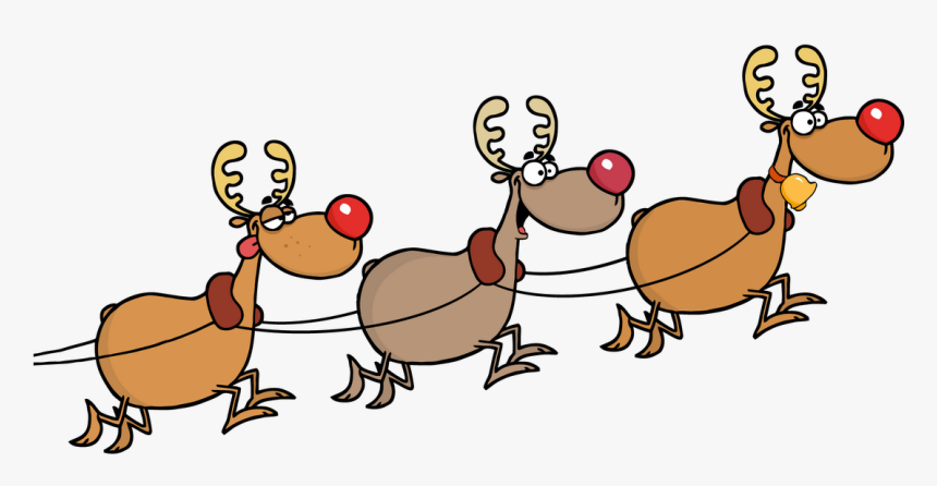 Santa And Reindeer Transparent, HD Png Download, Free Download