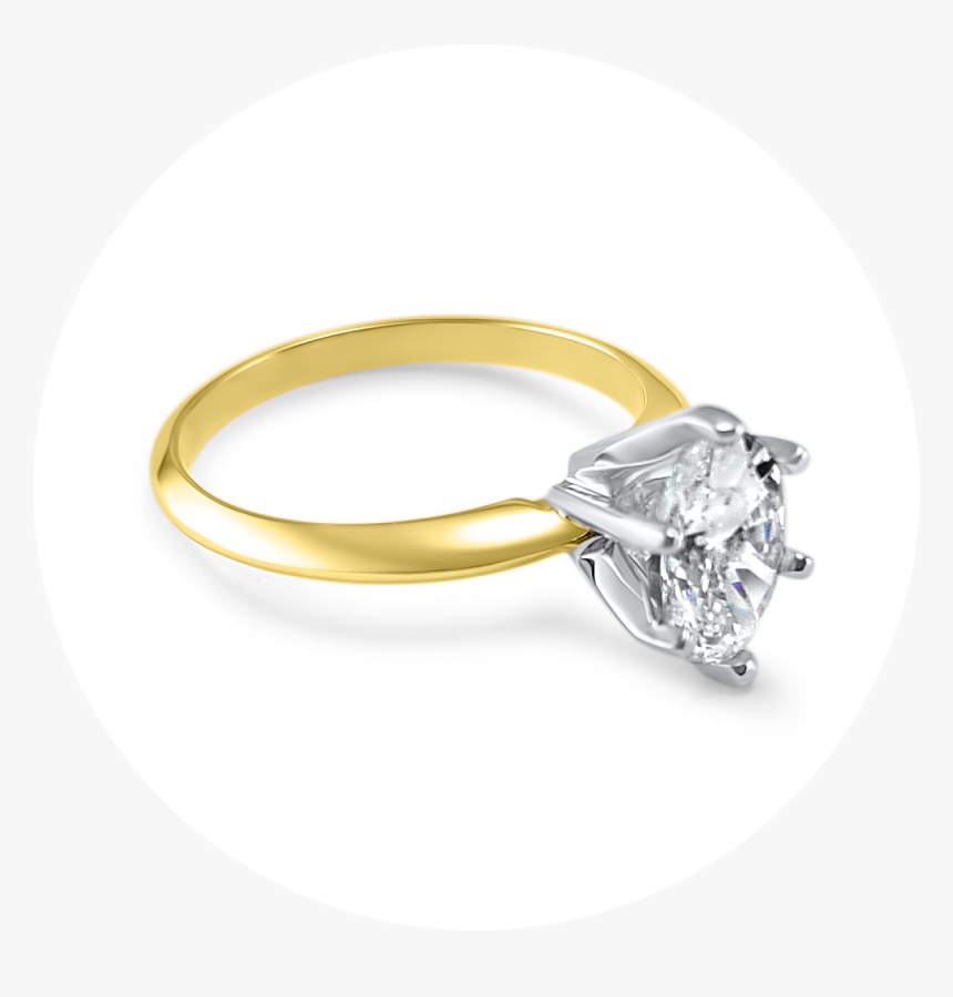 6 Prong Oval Angle Yellow - Pre-engagement Ring, HD Png Download, Free Download