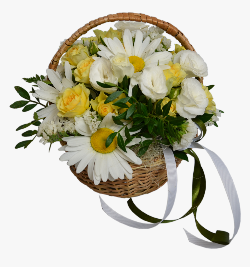 Basket With Chamomiles Flower Shop Studio Flores - Bouquet, HD Png Download, Free Download