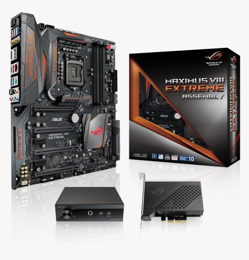 Rog Maximus Viii Extreme Assembly 10g Express Supremefx - Asus Maximus Viii Extreme Assembly, HD Png Download, Free Download