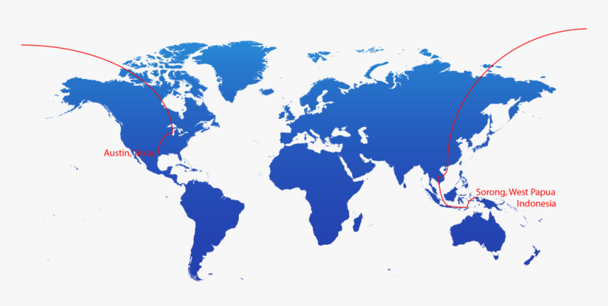 Our Route To Raja Ampat - Flat World Map Hd Png, Transparent Png, Free Download