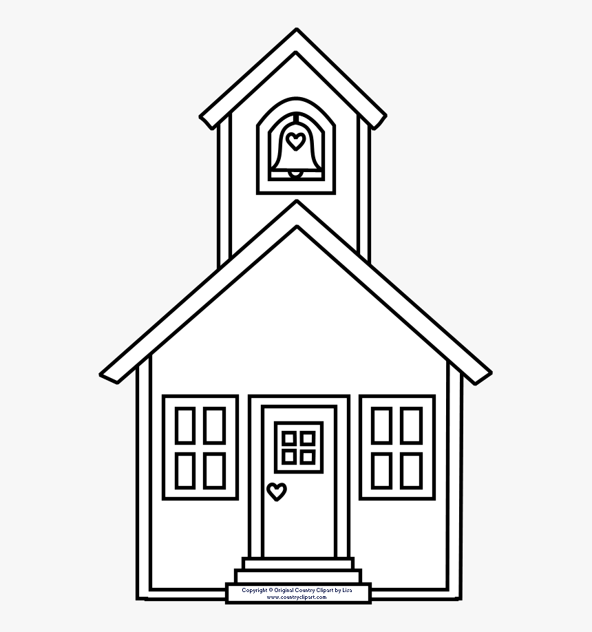 Schoolhouse Clipart Schhol - Schoolhouse Clipart Black And White, HD Png Download, Free Download