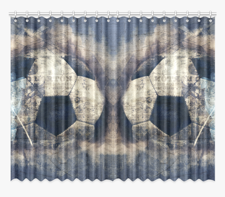 Abstract Blue Grunge Soccer Window Curtain 52