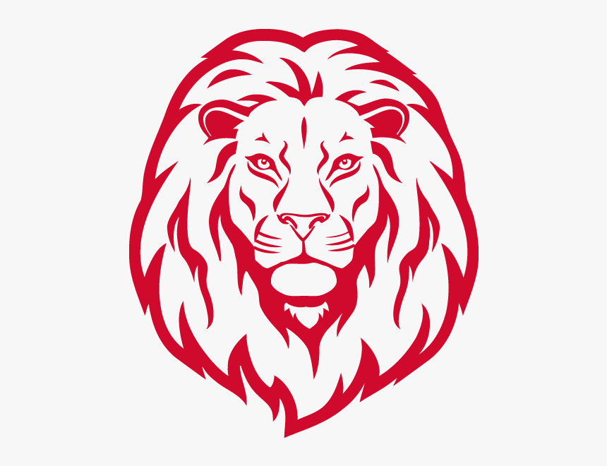 Facebook Red Lion Head Square - Lion Head Silhouette, HD Png Download, Free Download