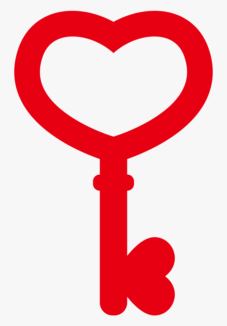 Love Facebook Png - Key With Heart Clipart, Transparent Png, Free Download
