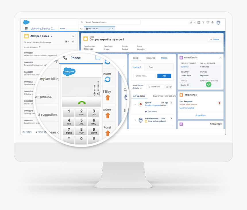 Customer Service App For Service Cloud - Salesforce Service Cloud Cases, HD Png Download, Free Download