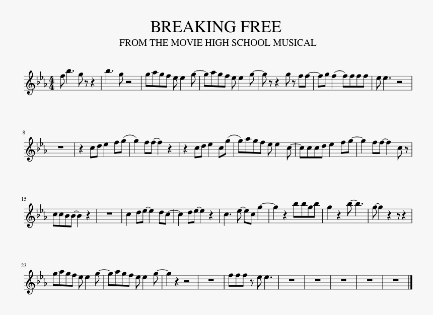 Transparent High School Musical Png - Simple Pink Panther Trumpet Sheet Music, Png Download, Free Download