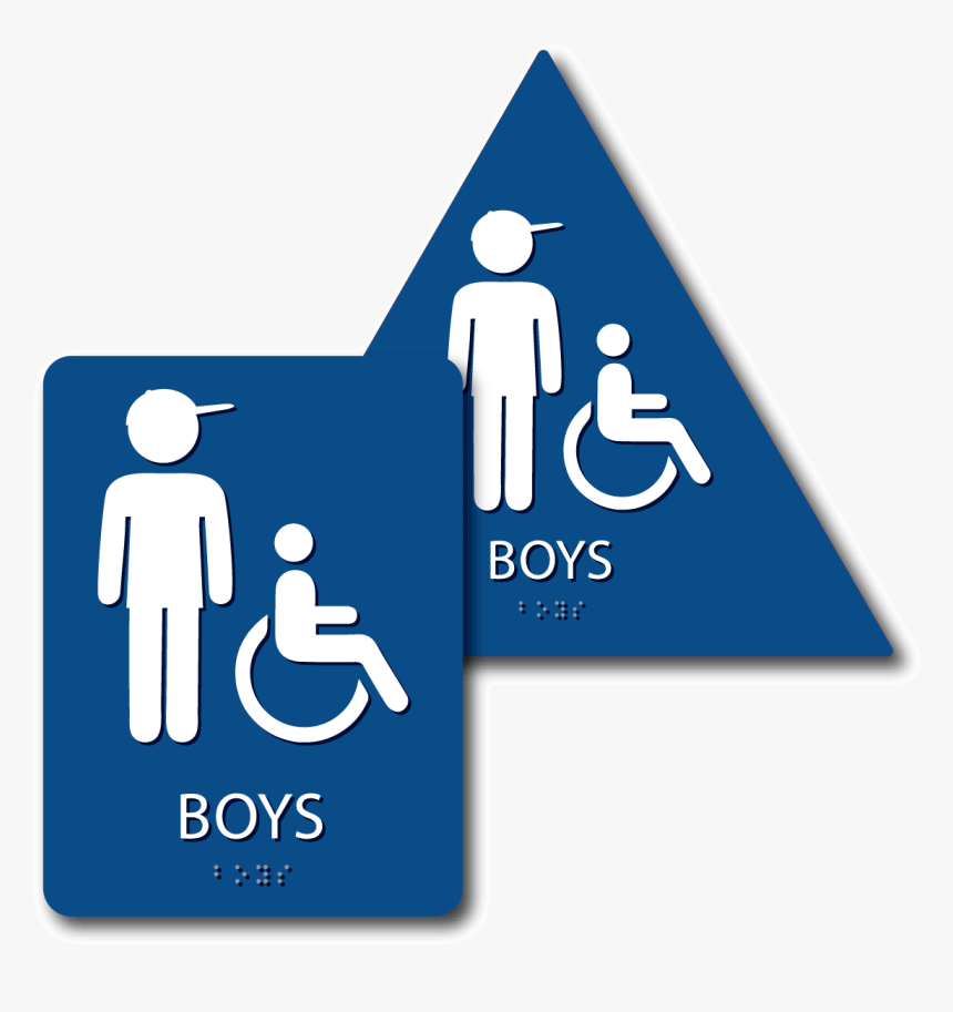 Boy"s Handicap Restroom Sign Bundle, Blue - Bathroom Sign, HD Png Download, Free Download