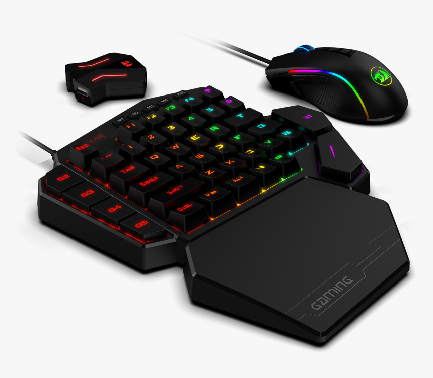 Redragon K585 One Handed Rgb Gaming Keyboard And M721 - Redragon Ps4 Mouse And Keyboard Adapter, HD Png Download, Free Download