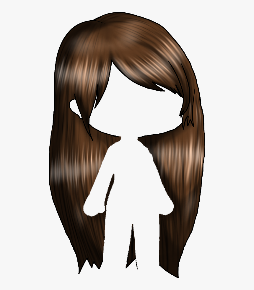 Gacha Hair Gachalife Long Straight Brown Chiesuka Illustration Hd Png Download Kindpng